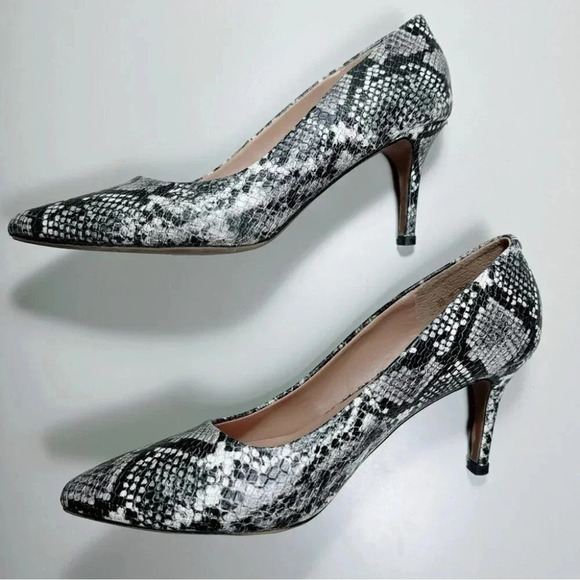 FRANCO SARTO Bellini  Pumps Snake Print Heel Pointed Toe Shoes - Picture 9 of 14